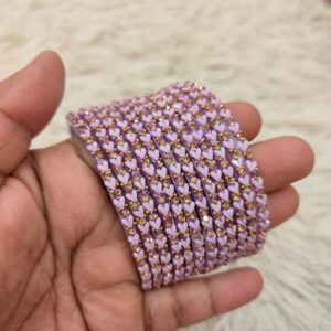 Heart model glass bangles(Lavender )