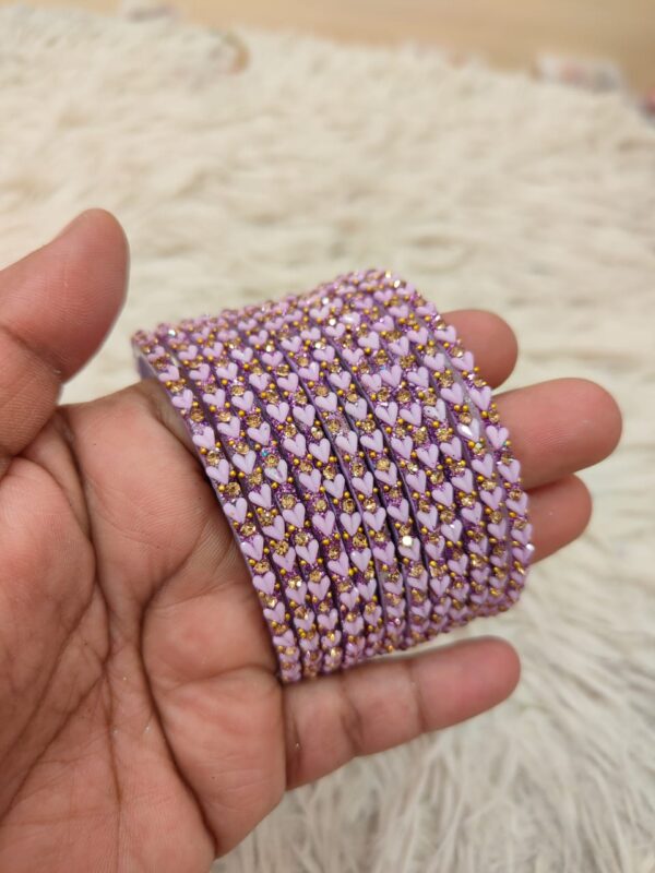 Heart model glass bangles(Lavender )