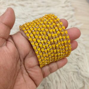 Heart model glass bangles(Yellow )