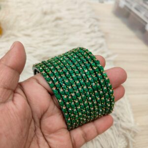 Heart model glass bangles(Dark green )