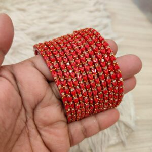 Heart model glass bangles(Red )