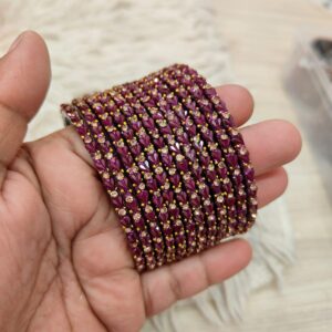 Heart model glass bangles(Wine color )