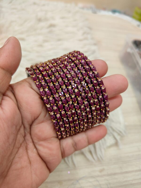 Heart model glass bangles(Wine color )