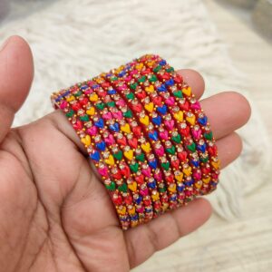 Heart model glass bangles(Multicolor )