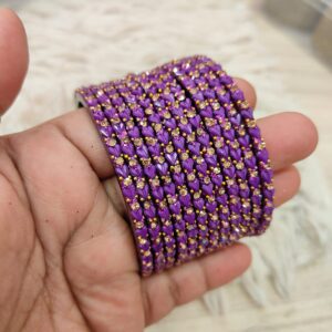 Heart model glass bangles(Purple )