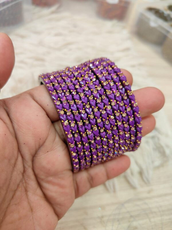 Heart model glass bangles(Purple )