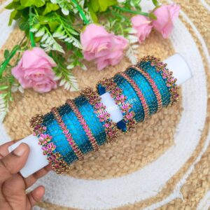 Lotus & heart set with glass bangles