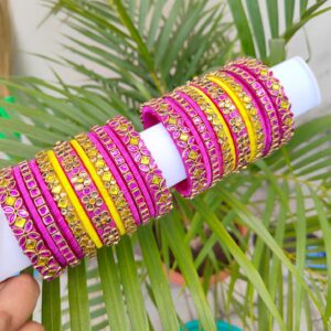 Dark pink with yellow set
