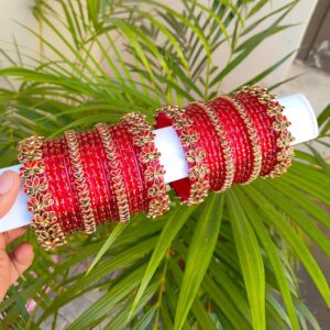 Trending Lotus with heart model mixed with glass bangles
