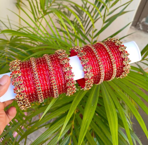 Trending Lotus with heart model mixed with glass bangles
