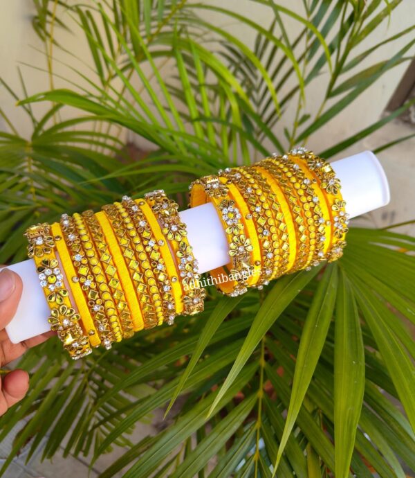 Yellow with white bridal set