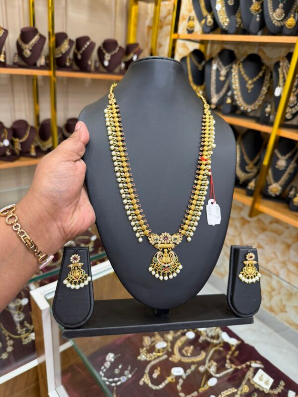 Pearls haram with Lakshmi pendant