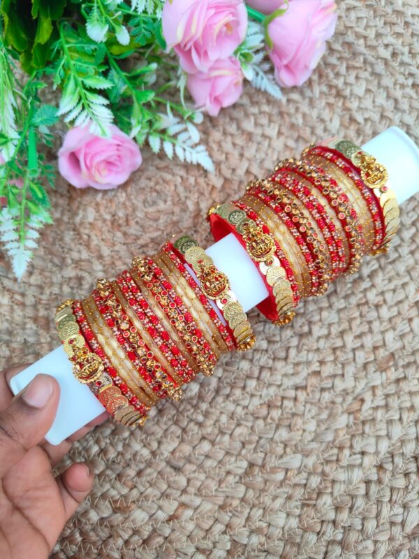 Coin lakshmi set with glass bangles