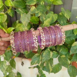 Red and golden Vinayagar bridal bangles