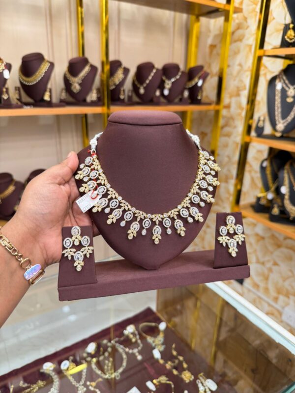 White with gold stone necklace
