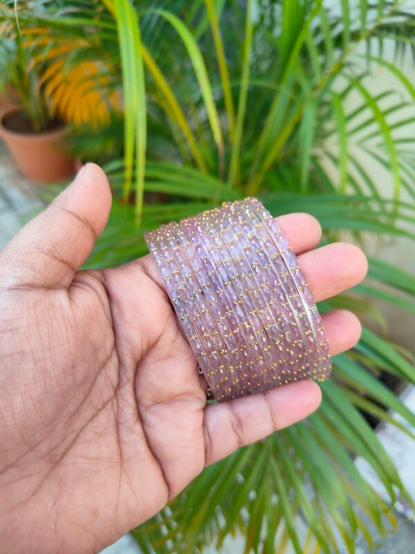 Raindrop glass bangles (Lavender colour)
