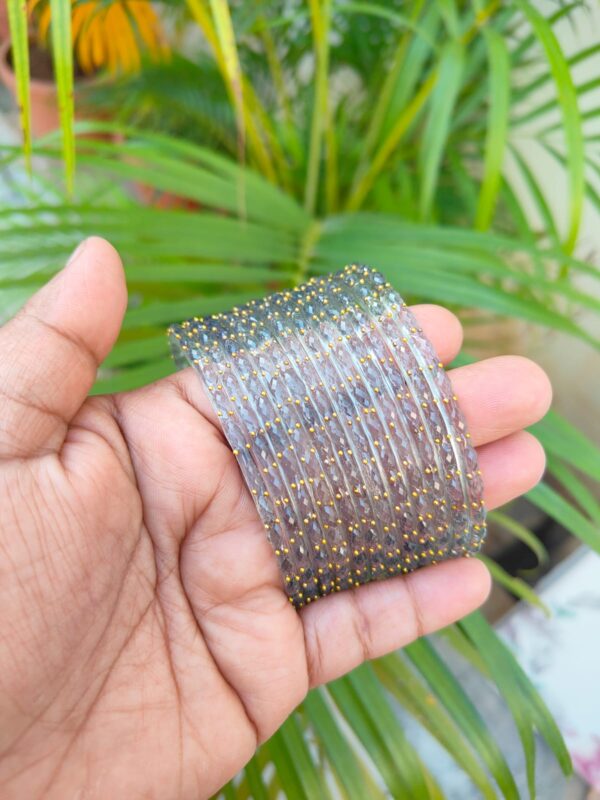 Raindrop glass bangles (Grey)