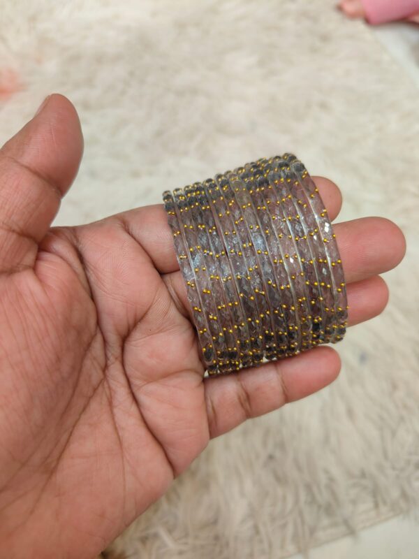 Raindrop glass bangles(Grey )
