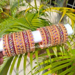 Kundan work silk thread bangles