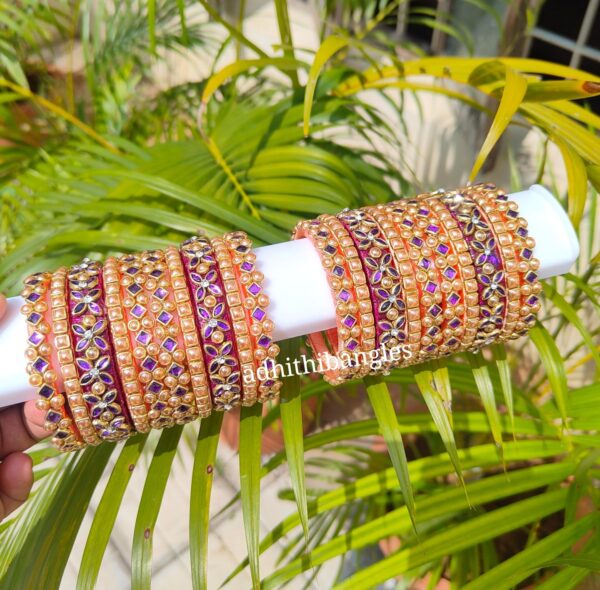 Kundan work silk thread bangles