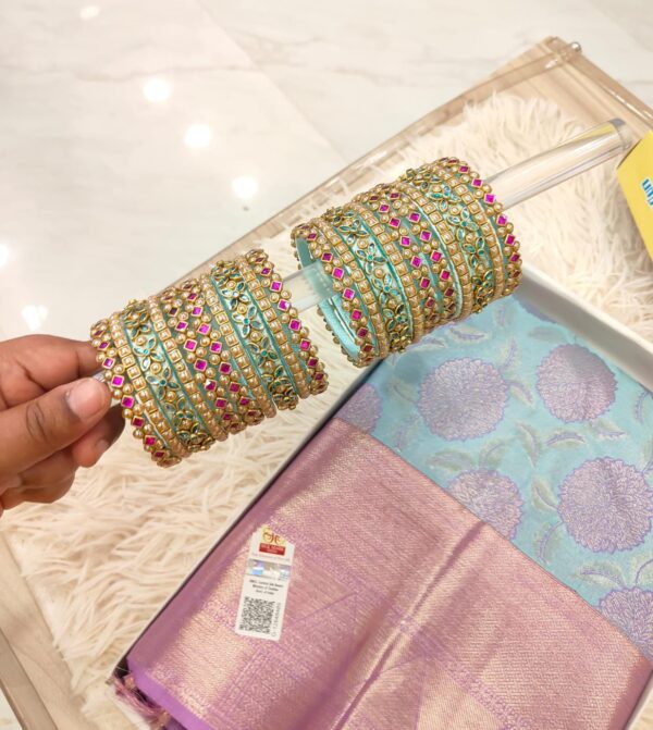 Flower & diamond with kundan work