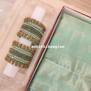 Pastel green with dark green Lotus set