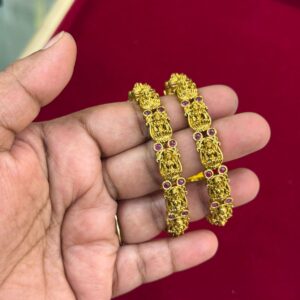 Lakshmi with ruby stone 2pcs bangles