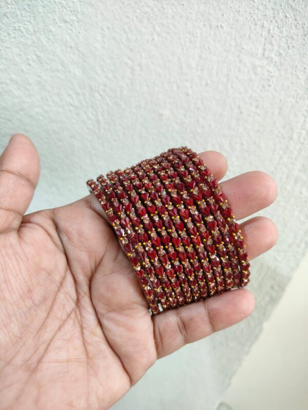 Heart model glass bangles(maroon)