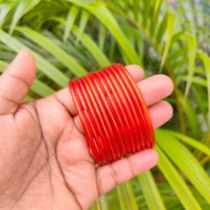Plain glossy glass bangles (Kuppivala) Orange color