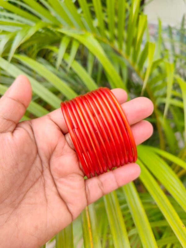 Plain glossy glass bangles (Kuppivala) Orange color