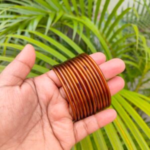 Plain glossy glass bangles (Kuppivala) Coffee brown color