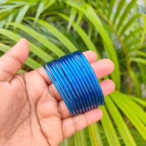 Plain glossy glass bangles (Kuppivala) Blue color