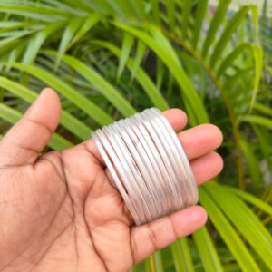Plain glossy glass bangles (Kuppivala) Misty white color