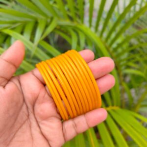 Plain matte glass bangles (Kuppivala) Yellow color