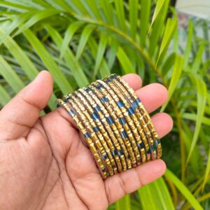 Raindrop glass bangles (Blue color)