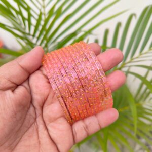 Raindrop glass bangles(baby pink colour)