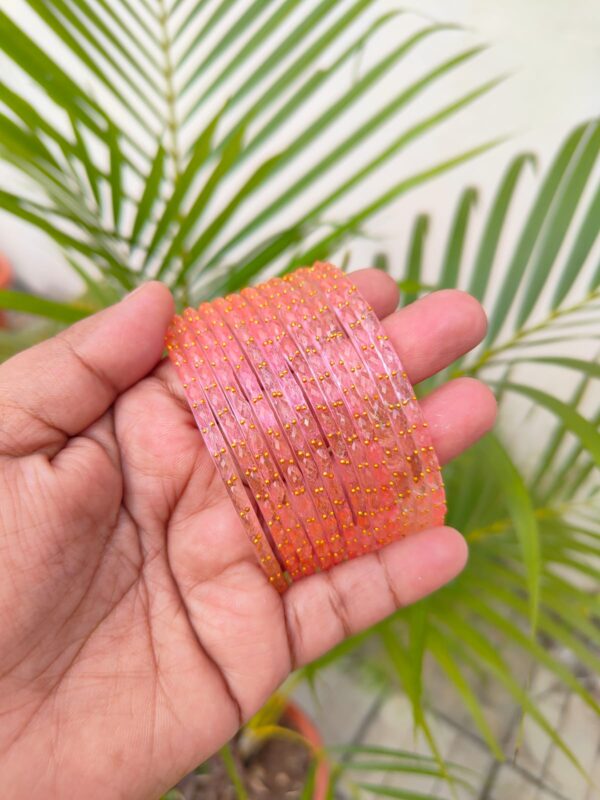 Raindrop glass bangles(baby pink colour)
