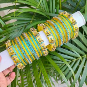 Lakshmi coin & heart mixed with glass bangels