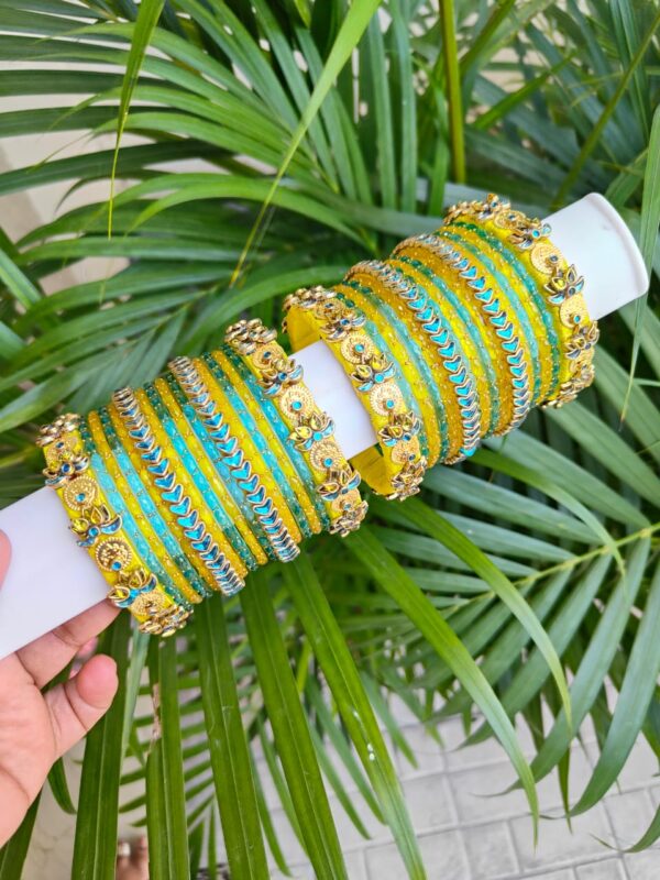 Lakshmi coin & heart mixed with glass bangels