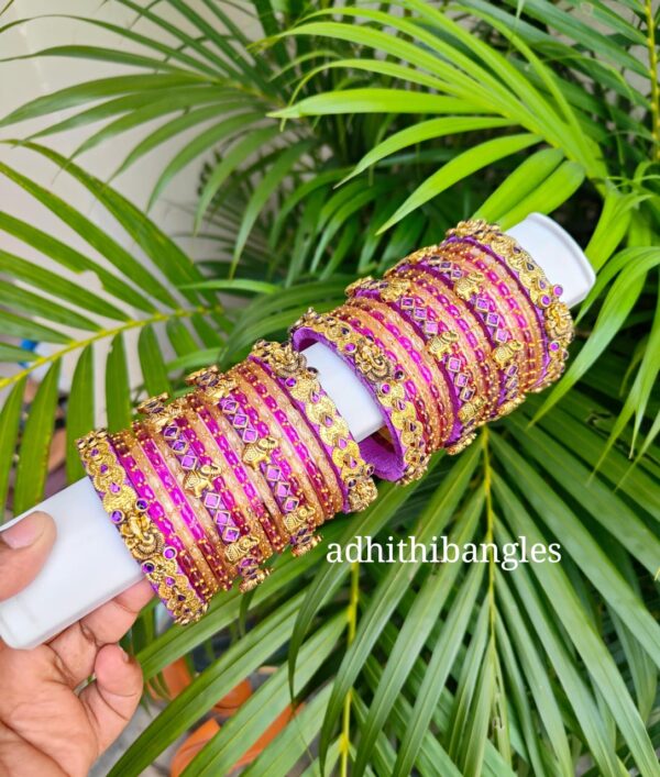 Golden Finish Silk Thread Bangles
